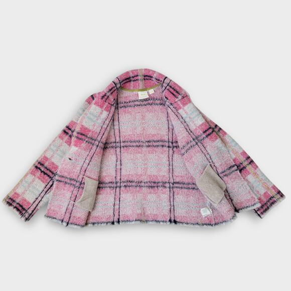 Anthropologie Maeve Aurelia Pink Alpaca/Wool Blend Fuzzy Oversize Jacket Size XL - Picture 5 of 11